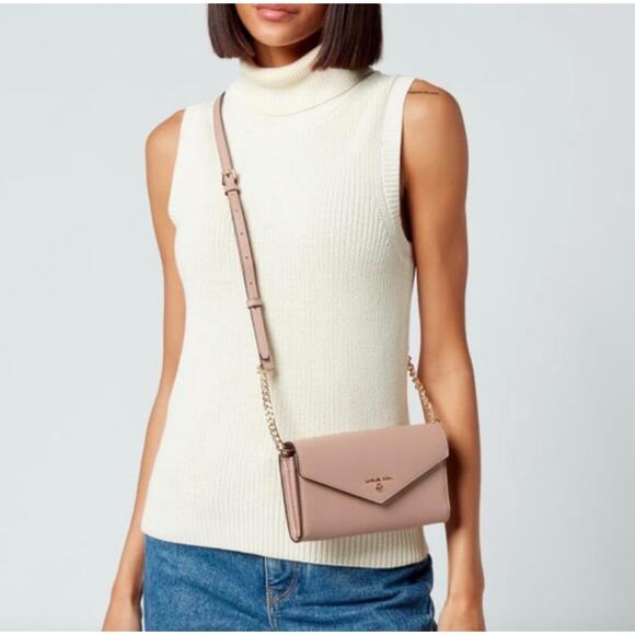 MICHAEL Michael Kors Soft Pink Jet Set Charm Envelope Phone Crossbody NWT - Picture 1 of 13